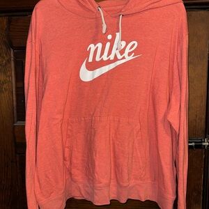 Nike Women's Coral Hoodie with White Swoosh